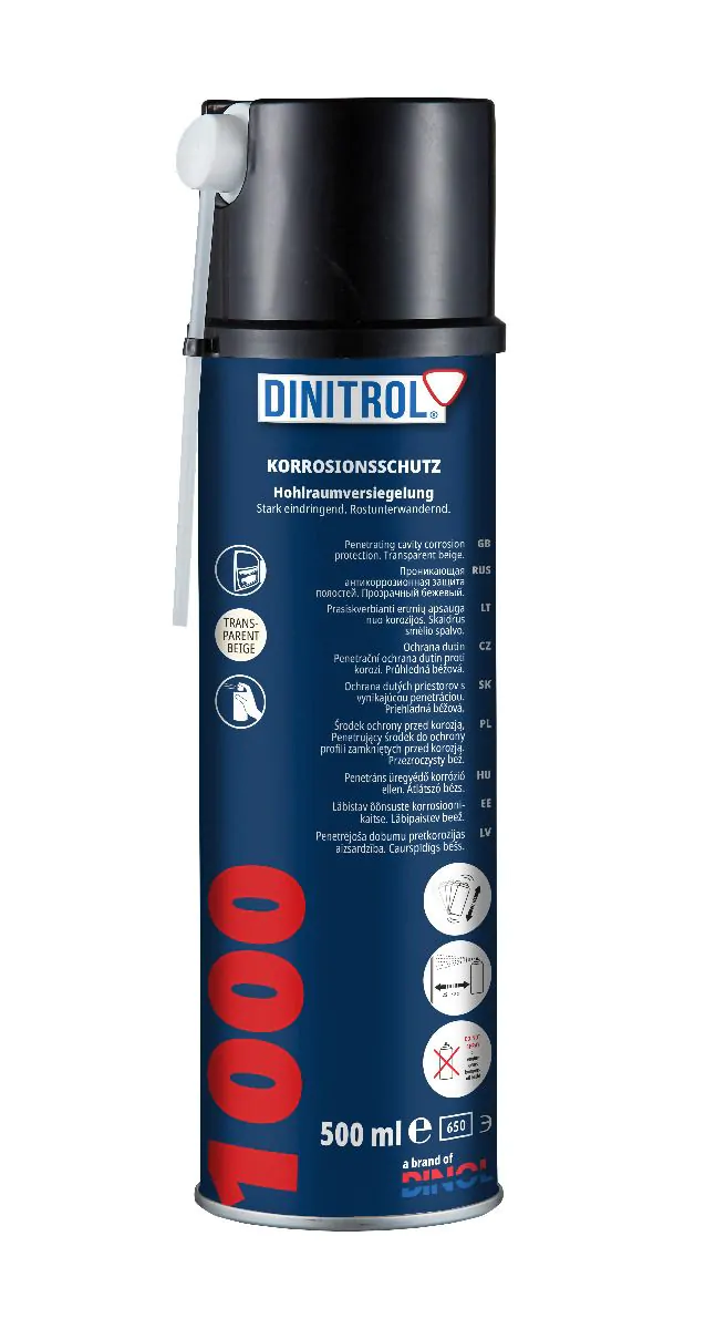 DINITROL 1000 SPRAY Hohlraumversiegelung ▪ Transparent ▪ 500ml - 1107604001 3 DINITROL 1000 SPRAY Hohlraumversiegelung ▪ Transparent ▪ 500ml - 1107604001