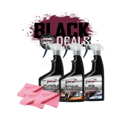 SCHOLL SPAM Universal & ICE Glasreiniger & PURPLE Vinylpflege & MicroPLUS Poliertuch - BF11042