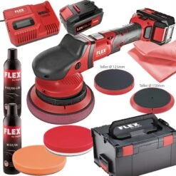 FLEX Akku Exzenterpolierer XFE 15 150 18 EC 461.237 Poliermaschine Viel Zubehör 461237