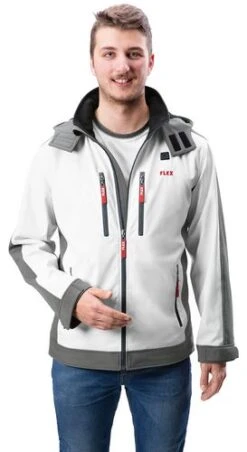 FLEX Akku Heizjacke Softshell TJ White Men -Metastool Verkaufe 6b1guBPUyk9pQl