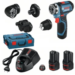 Bosch Akku Bohrschrauber GSR 12V-15 FC Mit 2 X 2,0 Ah-Akku L-BOXX 4 Aufsätze 06019F6000