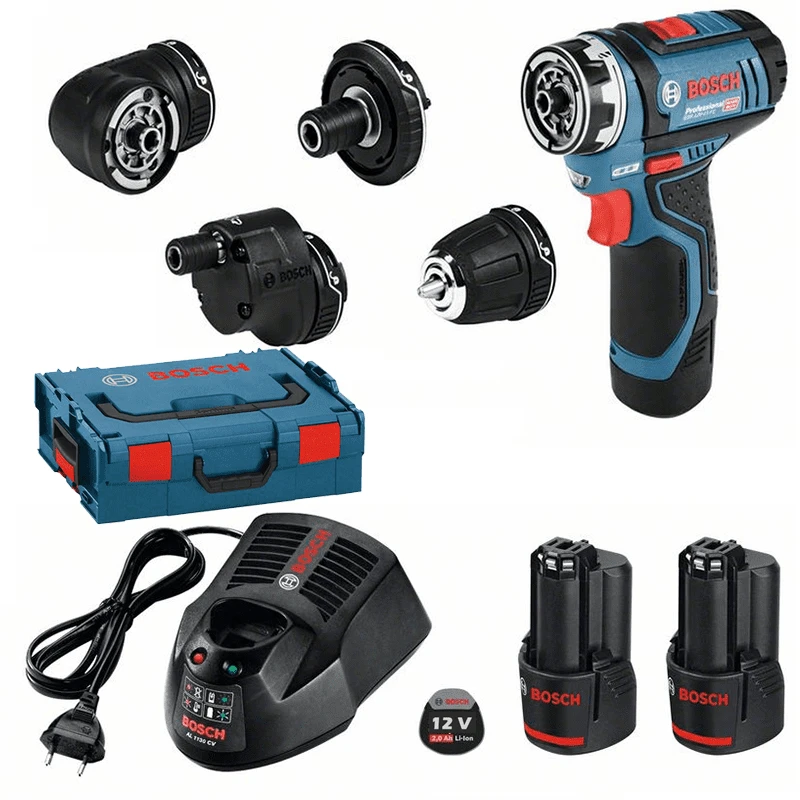Bosch Akku Bohrschrauber GSR 12V-15 FC Mit 2 X 2,0 Ah-Akku L-BOXX 4 Aufsätze 06019F6000 3 Bosch Akku Bohrschrauber GSR 12V-15 FC Mit 2 X 2,0 Ah-Akku L-BOXX 4 Aufsätze 06019F6000