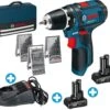 BOSCH Akku Bohrschrauber 12V-15 2x 4Ah 39tlg Zubehör Ladegerät Tasche -Metastool Verkaufe GSR12V 15 aktion
