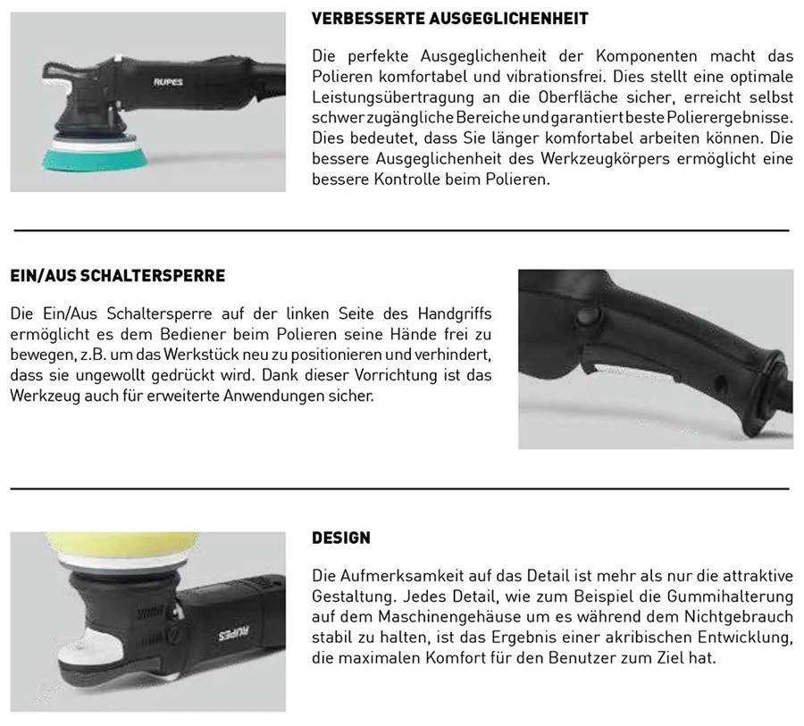 RUPES 125mm Exzenter Poliermaschine BIGFOOT LHR15II STD Mark II 7 RUPES 125mm Exzenter Poliermaschine BIGFOOT LHR15II STD Mark II – Bild 5