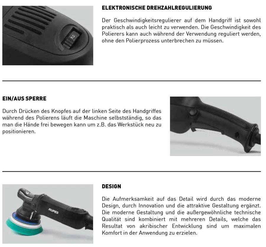 RUPES 125mm Exzenter Poliermaschine BIGFOOT LHR15ES STD 15mm Hub 7 RUPES 125mm Exzenter Poliermaschine BIGFOOT LHR15ES STD 15mm Hub – Bild 5